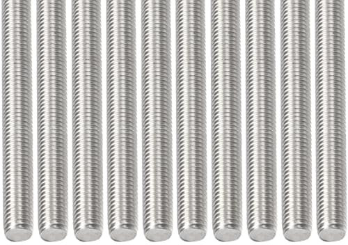 DTGN M8x1.25x120mm(DxPxL) Gewindestange - 12er Pack - Gut für Maschinen - Gewindestange aus 304 Edelstahl mit Rechtsgewinde - Silber
