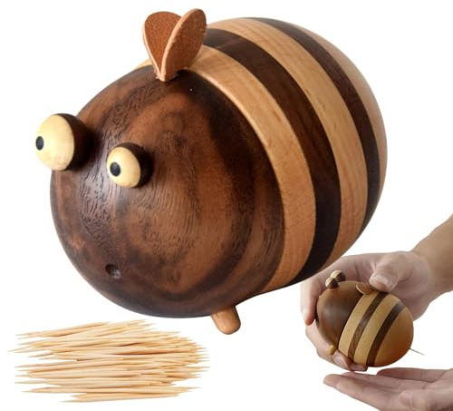 Gkumgwo -Zahnstocherhalter, -Zahnstocherhalter - Bee Decor Box Zahnstocherhalter | Aufbewahrungsorganisator in Bienenform, Zahnstocherhalter aus mit 150 Zahnstochern, Schreibtischdekoration
