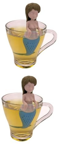 Amosfun 2St Teefilter aus Silikon Diffusoren Kette Tee-Eier teefilter sieb Siebe Gittergewebe loses Tee-Ei Konstante Kommentar Teebeutel Ottersieb aus Silikon Tee-Ei-Sieb Teeblatt-Ei Green