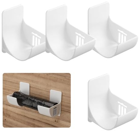 Figarge Küchen Organizer Wand Müllsackhalter Organizer Küche Wandmontierter Trash Bag Kitchen Organizer Für Küche Aufbewahrung&Organisation Küchen Zubehör, 4 Stück (Schwarz)