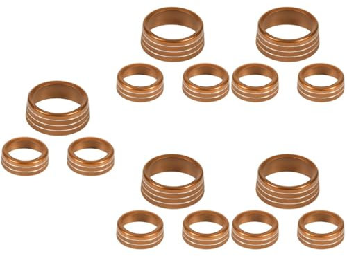 Gatuida 15 Stk Knopfabdeckung -Knopfleiste -Knopfabdeckung Klimaknopfverkleidung auto innenraum auto klimaanlage Knopfring -Tastenabdeckung Aluminiumlegierung Orange