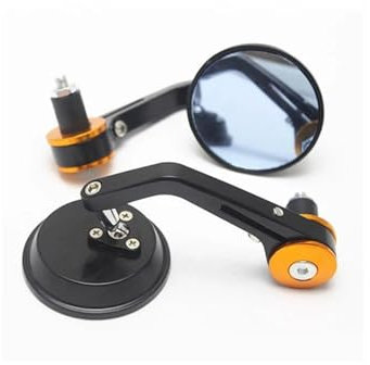 Lenkerendenspiegel Motorrad 22mm Lenkerendspiegel Aluminiumlegierung ATV Rückspiegel Universal Für Suzuki SV 400 650 1000 DCL250 Für GSR Motorrad Rückspiegel(Silber)