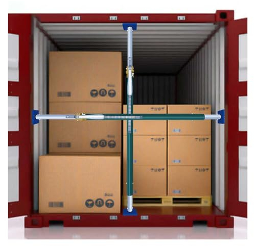 ladungssicherung Stange Einziehbare Ladestabilisatorstange Kastenwagen-Stange 2 Pack, Ladestangen für Sattelauflieger/geschlossene Transporter, Ratschen-Ladestange für Pickup-Ladefläche(2000-2380mm(6