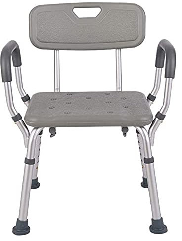 Sedia da doccia regolabile resistente con schienale e bracciolo, sgabello da bagno per anziani, panca per vasca da doccia, telaio in alluminio con piedini in gomma, sedile di sicurezza per il bagno