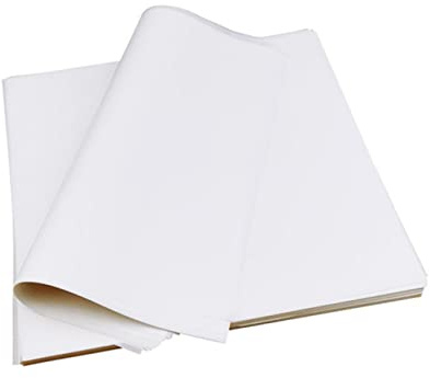 WATIIFUFU Papier Cuisson Antiadhésif pour Pizza Carré 8 Pouces, Papier Absorbant Huile Blanc Résistant, pour Gâteau et Frites, Pack de 500 Feuilles Jetables