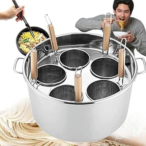 Ensemble d'inserts pour cuiseur à pâtes, cuiseur à pâtes Multifonctionnel avec séparateur et passoire, Panier de Cuisine en Acier Inoxydable pour boulettes de Nouilles de pâtes [Classe énerg