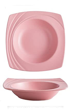 KWMAEEUID ?Kitchen Dinner Plates Sets Family Serving Plate Ceramic Ramen Bowl Salad Serving Plate Suitable for Snacks Snacks French Fries Fruit 2 Pieces Ceramic Flat Plates Set (C