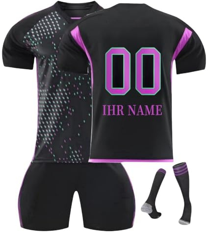 Personalisierte Fußball-Trikot-Set 24/25 – Heim/Auswärts T-Shirts mit eigenem Namen & Nummer, inkl. Shorts & Socken – Fußball-Trainingsset & Geschenkidee für Kinder und Männer