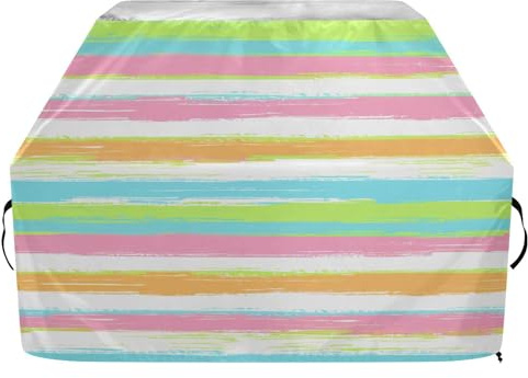JUMBEAR Grillabdeckung, bunte Streifen, passend für Weber, Brinkmann, Char-Broil – robuste große Grillabdeckungen, UV- und wasserdicht, reißfest (165 x 63,5 x 114 cm)