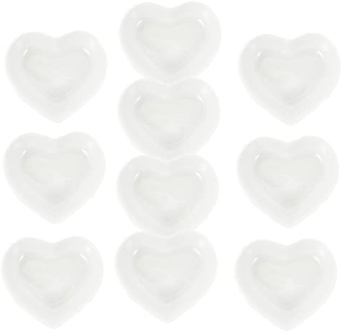 GALPADA 10pezzi Ciotole Per Salse in Ceramica Forma Di Cuore Piatto Fondo Per Condimenti Piccole Ciotole in Ceramica Per Salsa Di Soia Ketchup e Altri Condimenti