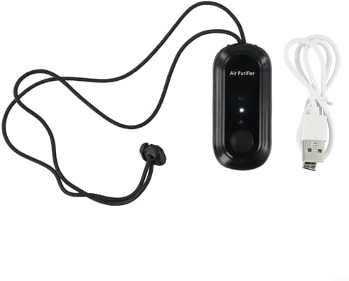 Purificador de aire portátil de iones negativos con cuello colgante con batería de 700 mAh para el hogar y viajes, blanco o negro (blanco)