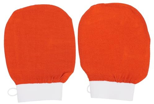 ULTECHNOVO 2 Stück Peelinghandschuhe Grob Körnig Non slip Duschhandschuhe mit Massageeffekt Tragbare Körperpeeling Waschhandschuhe für Glatte Haut für Reisen und Spa anwendungen