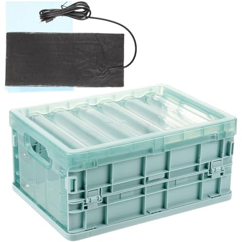 POPETPOP Incubateur pour Oiseaux Petit Modèle en Plastique avec Coussin Chauffant Intégré Boîte D’Élevage pour Perroquets et Volaille Couveuse Réutilisable pour Oisillons et Poussins