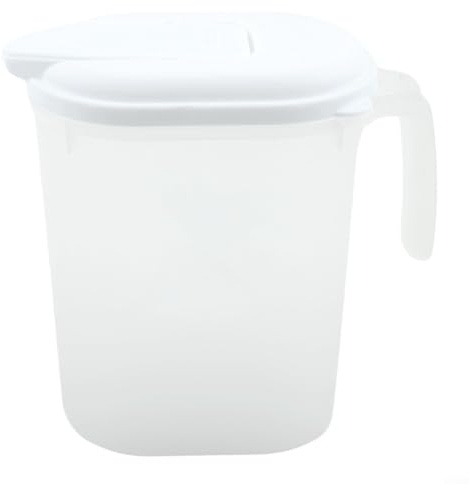 Brocca in plastica da 0,8 l con coperchio, contenitore per latte, succo d'acqua, contenitore trasparente per frigorifero, grande capacità per uso domestico e bar