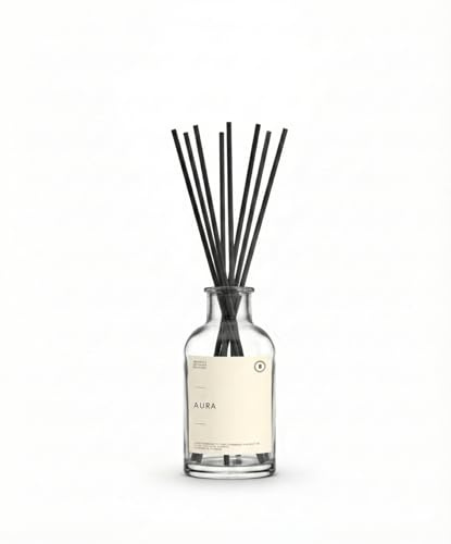 BOHORIA Raumduft Stäbchen 250ml – Lufterfrischer Eleganter Duftdiffuser mit Stäbchen – Konstante Duftabgabe für Wohnraum, Schlafzimmer & Bad (250 ml, Aura)