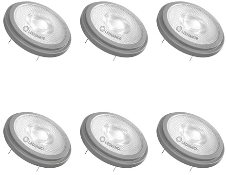 LEDVANCE 6x LED AR111 Spot, Warmweiß, 7.4W, 3000K, 450lm, Dimmbar, 12V, G53 Sockel 6er SPARPACK