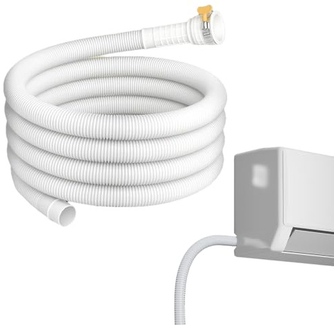Manguera de Desagüe para Aire Acondicionado Portátil Tubo de agua de 3 | Adaptable a orificio de 2.5 cm de diámetro Extensión de desagüe con abrazadera cortable para Ventilación