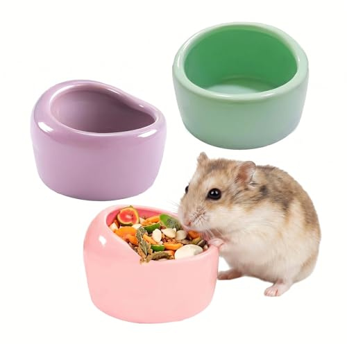 3 stycken hamsterskålar, hamstermatskålar, keramisk hamstermatare, keramisk kaninskål, keramisk kaninskål, keramisk matare, för hamster, pig, små djur