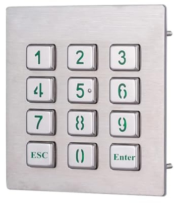 Tastiera numerica retroilluminata in metallo IP65 12 tasti 3x4 for sistema di controllo accessi telefonici industriali(PS2,Esc And Enter Layout)