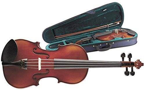 Stagg Geigenset 1/2, vollmassive Violingarnitur mit Ebenholzgriffbrett im Softkoffer