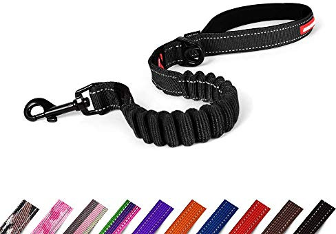 EZYDOG Zero Shock Dog Lead | Shock-Absorbing, Dog Leads For Small, Medium, Large Dogs, Soft Padded Handle, Traffic Control, 0.6m (Black)