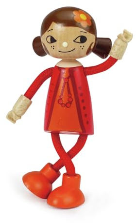 Hape Bambola di legno Mamma con arti flessibili per gioco di ruolo dai 3 anni | Personaggio in legno per casa delle bambole
