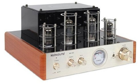 Gowegroup Hifi Tube Amplifier 25wx2, 50W Tube Amp for Guitar, Bass, Keyboard, Champagne Matte Panel with TREBLE & BASS Control