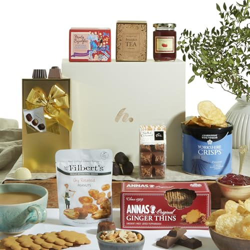 Luxury Treats Hamper | Gourmet Gift Basket Filled with Premium Chocolates, Truffles, Biscuits, Tea & Sweet Snacks | Birthday Gift Hampers for Men & Women, For Celebrations, Anniversaries, New Home