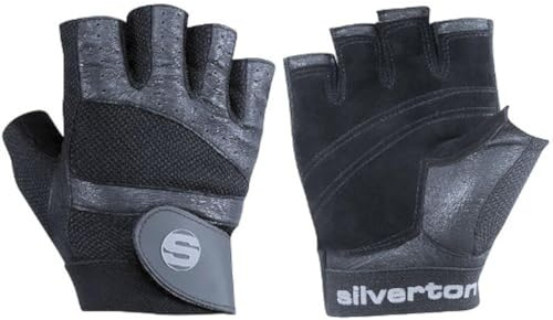 Silverton PRO Plus Fitness Handschuhe Herren & Damen, Verstellbarer Handgelenkverschluss, Hochwertige Ledereinsätze, langlebige Doppelnähte, Trainingshandschuhe, Fitness Handschuhe