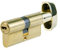Tesa Assa Abloy, T85B3030L, Cilindro de Seguridad, T80, Leva Larga, Llave - Botón, Latonado, 30 x 30 mm