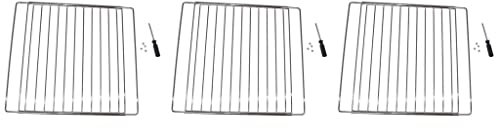 Ufixt Universal Extendable Oven Shelves | Adjustable Grill Rack Grid | 3 Pack 350mm-560mm Width x 320mm Depth | compatible with Moffat