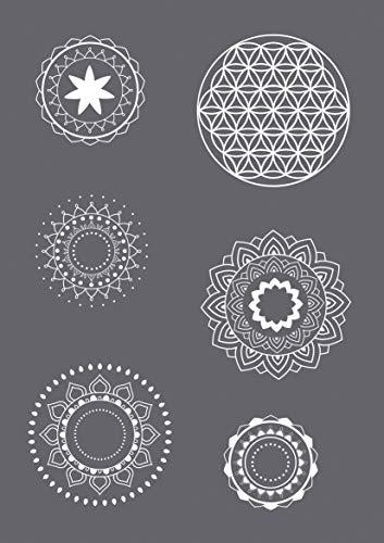 Rayher 45133000 Siebdruck-Schablone Mandala A5, 1 Schablone+1 Rakel, SB-Btl, Farblos