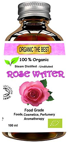 Organic Rose Water Facial Toner, Food - Vegan Certified, Cruelty-Free, Organic, Hand Made, Plastic Free & Responsibly Sourced Skin Toner - Finest, Triple Purified Bulgarian Rosewater
