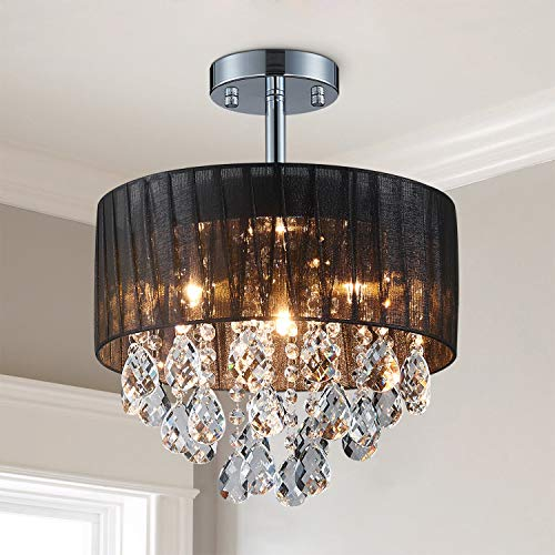 Saint Mossi 33 cm Cromato K9 Illuminazione LED 3-Light Plafoniera Lampada a Sospensione per Sala da Pranzo Bagno Goccia di Pioggia