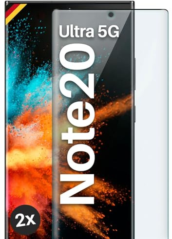 moex CurveProtect Tempered Glass Screen Protector for Samsung Galaxy Note 20 Ultra 5G, Full Screen Protector Rimless, Full Screen Completely Covered, Curved 3D Glass Film, Black, Pack of 2