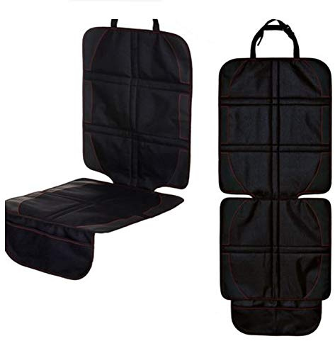 UCARE Autositz Schutzmatte für Kinder 600D Kindersitzunterlage Rutschfester Kindersitzkissen Schutz für SUV Sadan Turck Schwarz 48 * 123cm (2 Stück)