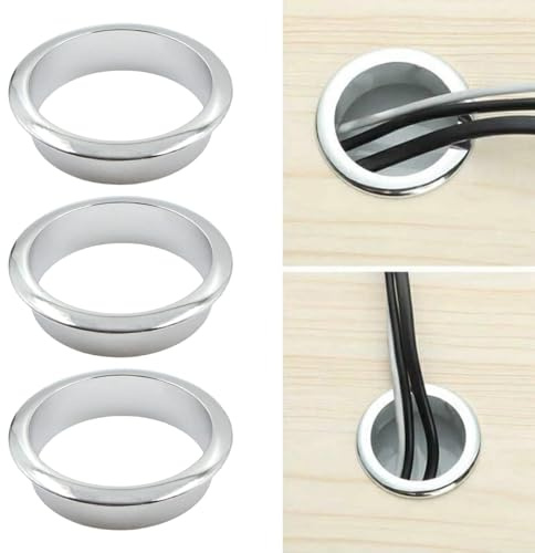 Kabelgenomföring Kabelgenomsläpp För Möbelgänglåda I Metall 60 Mm – Dekorativ Ring Och Lock För Kontor Och Dator Skrivbord Kablar