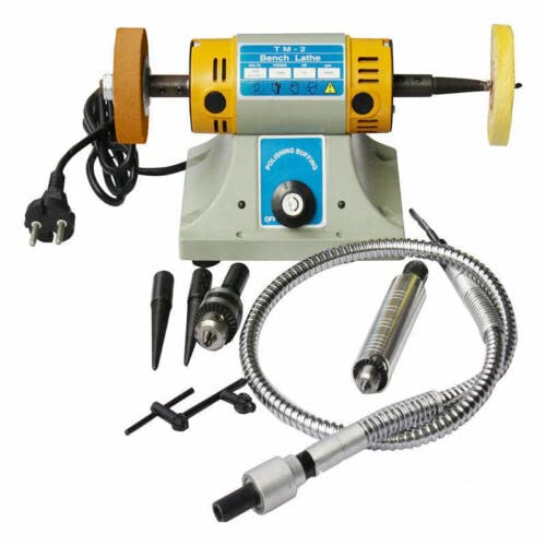 TM-2 Gem Jewelry Rock Bench Polishing Grinding Machine Multifunctional Bench Lathe Polisher 350W 10000RPM