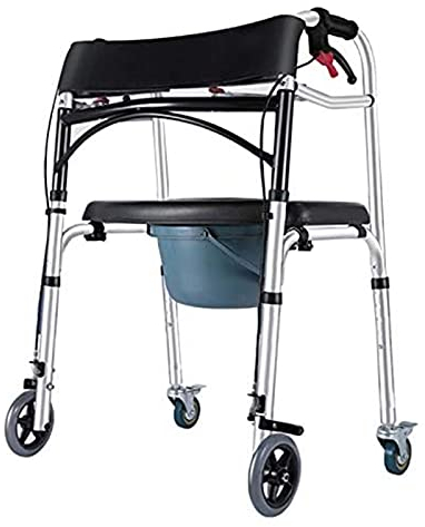 HMTE Walker Pulley mit Handbremse und Bringt Toilette 4 Räder Ältere Walker Assist Training der unteren Gliedmaßen für Vater Mutter (Color : A) (A)