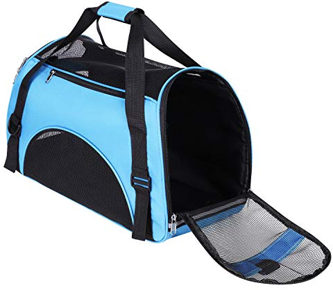 haozaikeji Transporttasche Hunde Katze Transportbox Atmungsaktiv Hundetasche Tragbar Katzentasche Verstellbar Katzentransportbox Mesh Hundetransportbox Haustier Transport Tasche Faltbar Hundebox