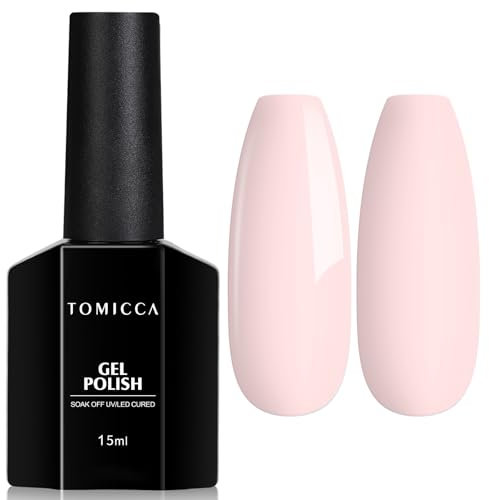 TOMICCA Gel Nail Polish - 15ML Pink, Light Pink UV LED Soak Off Sheer Gel Nail Art Starter Manicure Salon DIY at Home