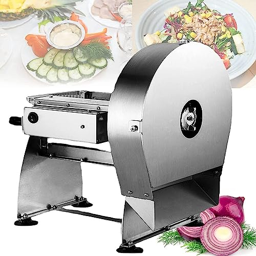 Máquina cortadora eléctrica de verduras de 0 ~ 10 mm (25/64 pulgadas), rebanadora de patatas fritas, máquina de rebanar tomate, rallador de frutas y verduras, triturador picador de dados