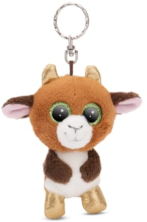 NICI Schlüsselanhänger GLUBSCHIS Ziege Zoggy 9cm braun - Stofftier Begleiter Kuscheltieranhänger mit Schlüsselring für Schlüsselband, Schlüsselbund & Schlüsselhalter