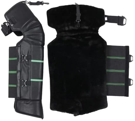 TYNXK Winter-Knieschützer Winddichter Motorrad-Knieschutz mit reflektierenden Streifen, verlängerter Ski-Knieschutz for den Winter KniewäRmer