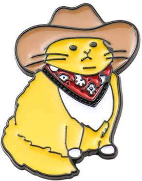 1 Piece Yellow Cartoon Cute Kitten Brooch, Mini Pin, Metal Enamel Badge, Fun Cowboy Gift, Personalized Creative Jewelry, Suitable for Various Clothing, Hats, Backpacks