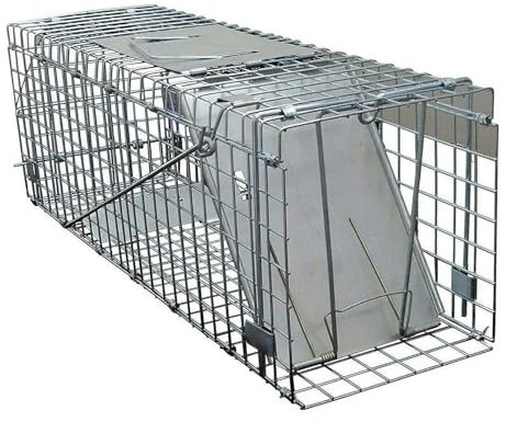 Rattenfalle Wildtierfalle Humane Lebendfalle mit Auto-Lock-Tür für drinnen und draußen Garten Garage Bauernhof Büro Eichhörnchen Ungezieferfalle 60 x 19 x 21cm Heavy Duty Metallfalle