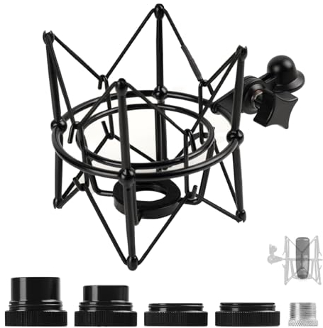 ZibugZag Microphone Shock Mount, Condenser Mic Holder Stand for AT2020 MXL 770 MXL 990 Neumann U8/U87Ai Samson G Track Pro Rode Procaster NT1-A NT2-A and More