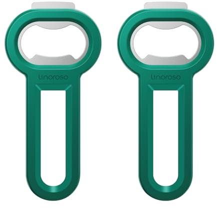 Linoroso 2-en-1 Décapsuleur Magnétique – Outil Pratique pour Bière et Boissons en Canette, Aimant Réfrigérateur pour le Rangement, Idéal pour la Maison, Restaurants, Bars – Vert - 2 Pièces