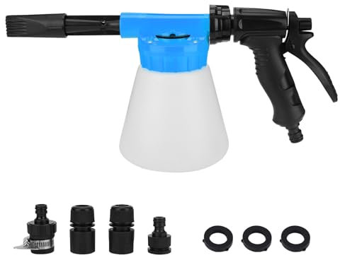 SUNJULY Pistola de espuma para coche, 900 ml, multifuncional, pistola de espuma profesional, ajustable, para coche y motocicleta, jardín, herramienta de lavado de manguera de jardín