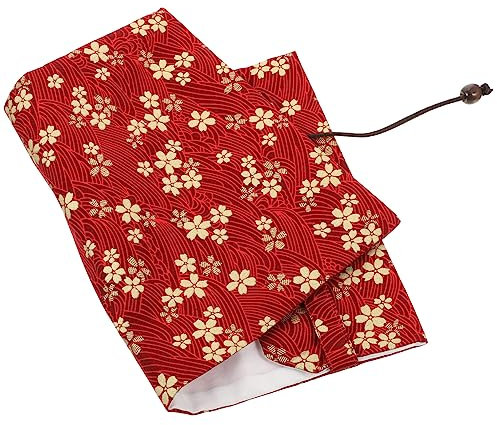 VILLFUL Rotes Handgefertigtes Buchhülle Kreativem Kirschblütenmuster Verstellbarer Buchschutz Dekorative Buchhülle Für Notizbücher Leicht Umweltfreundlich Und Wiederverwendbar